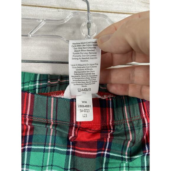 Joyspun Two Piece Pajama Set Womens 3X 22W 24W Red Green Plaid Holiday Cheers - Picture 9 of 14